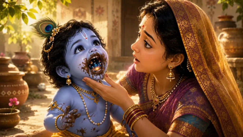 When Krishna shows the Universe in his mouth