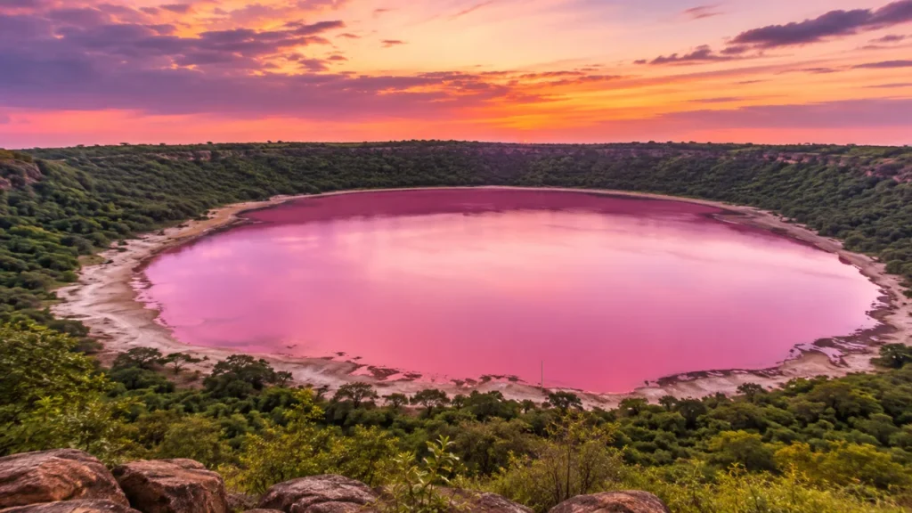 Changing Colors of Lonar Lake