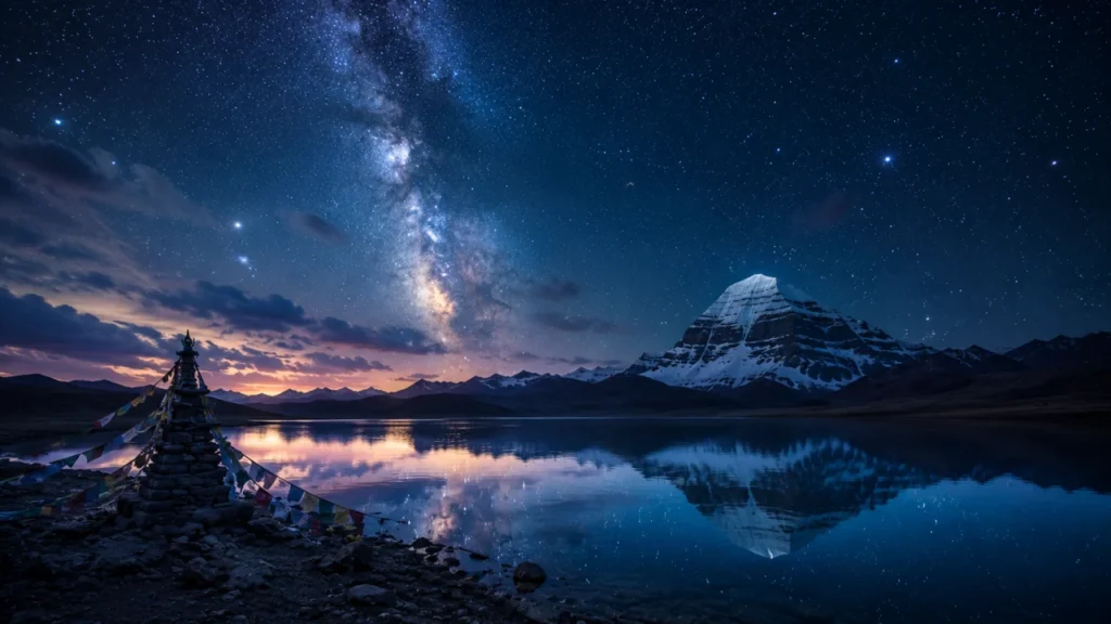 Night View at Kailash Manasarovar